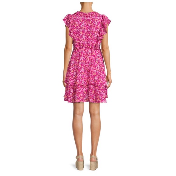 NWT “A…Love Story” Ruffled Dress - Pink Floral, Size Small - Picture 2 of 4